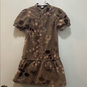 Baby Gap Floral Brown Kids Corduroy Dress size 5